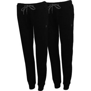 2-Pack Donnay - Joggingbroek met elastiek (Carolyn) - Sportbroek - Dames - Black (020) - maat XL