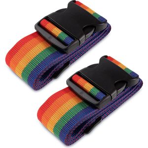 YSR - Bagageriem 2 Stuks Kofferband Instelbaar Antislip Regenboog Bagageriem Kofferriemen Reis Accessoires 200 X 5 Cm