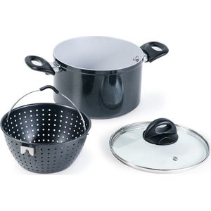 Cerafit Magic Pot, Kookpan met geïntegreerd vergiet - Ø 20 - Zeefpan - Pan met inzetstuk - Pot met draaibare zeef - 360° vergietpan