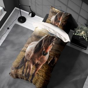 Decoware Dekbedovertrek Shetlander Pony – 140x220 cm & 60x70 cm – Renforce Katoen