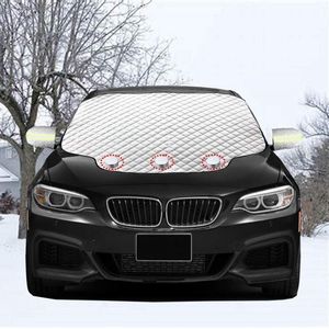 autoruitafdekking, autoruiten met reflecterende strips, ICE-voorruithoezen met magnetische randen, dikke sneeuwbeschermer voor auto's (157×126cm)