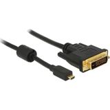 Micro HDMI naar DVI-D Dual Link kabel / zwart - 1 meter