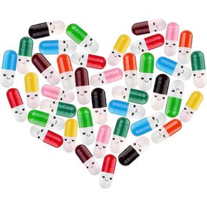 Capsule Letters 101 stuks kleurrijke smiley boodschap capsules - Bericht liefde capsule pillen voor geliefden en vrienden