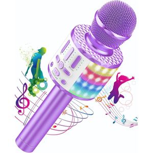 Draadloze Bluetooth Karaoke Microfoon met Lichten – Perfect voor Feesten en Zingen