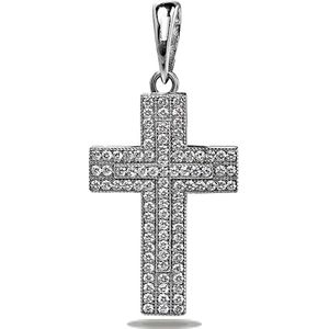 Juwelier Zwartevalk zilveren (gerhodineerd) kruis hanger - 24.241