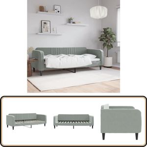 vidaXL Slaapbank - 80x200 cm - Fluweel - Lichtgrijs Slaapbank - Velvet Sofa - Tweepersoonsbed - Daybed - Lounge Bed
