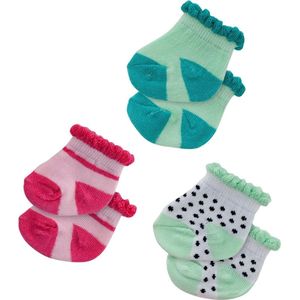 Heless Poppensokken Dotty Polyester Groen/roze 3 Paar 35-45 Cm