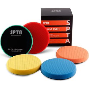 5-delige 7 inch/180 mm polijstsponzen pad wax sponzen pad polijstspons auto polijstpad spons polijstschuim pad set voor excentrische polijstmachine slijpmachine - auto polijst professionele set