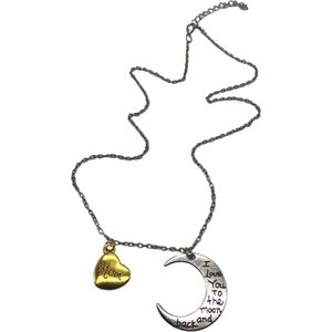 I love you to the moon and back Mom ketting, chain, necklace, Moeder, Mama, Liefde, Moederdag, Ik hou van je