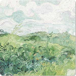 Muismat XXL - Bureau onderlegger - Bureau mat - Van Gogh - Kunst - Oude meesters - Veld met groen koren - 60x60 cm - XXL muismat