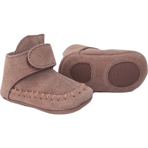 Lodger Leren schoentjes - Antislip - Klittenband - Suede - 12-15M - Bruin