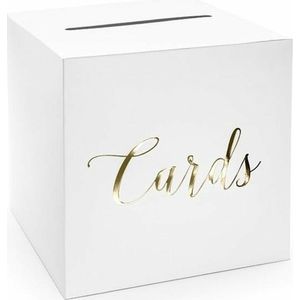 Enveloppendoos - voor Bruiloft/huwelijk - wit/goud - 24 cm