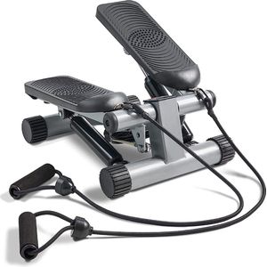 Unisex Mini Stepper - Totale Lichaamsworkout - Met LCD-Monitor & Hydraulisch Systeem - Grijs - One Size