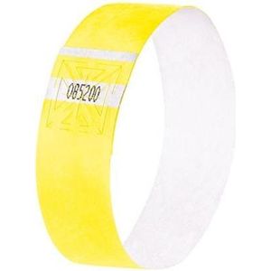 Sigel evenementenbandjes - super soft - 255x25mm - 120 stuks - fluorescerend geel - SI-EB218