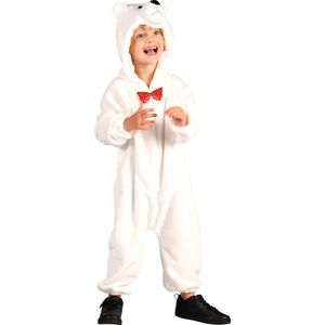 Dieren Kostuum IJsbeer Kinderen - Pluche - Dieren Onesie - Carnaval - Verkleedkleren Kinderen - Wit - Maat 92