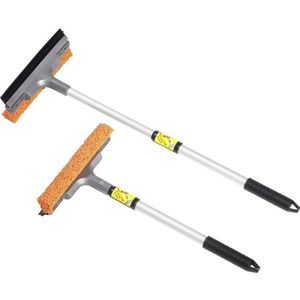 Telescoop Ruitenreiniger voor Auto 40-60 cm - Aluminium met Spons en Rubber Lip