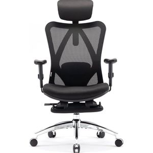 Ergonomische bureaustoel met hoogteverstelling en kantelfunctie - Rugvriendelijk design - Zwart