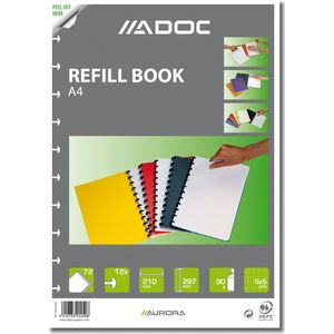 Adoc Pak van 10 x Navulling/Refill A4 Geruit 5 mm papier met kantlijn