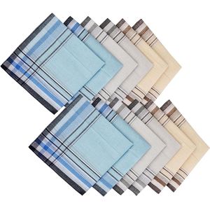 12 stuks herenzakdoeken 40 x 40 cm herbruikbaar 100% katoen traditioneel stoffen heren-zakdoeken 3 kleuren