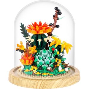 Zhe Gao - Cactus Bloemenboeket in Stolp | Botanical Flowers Collection | Classic Creator STEM speelgoed bloemen bouwpakket | niet compatibel met lego mould king | modelbouw vetplantje bloemenpracht volwassenen & kinderen | 698 bloks moederdag cadeau