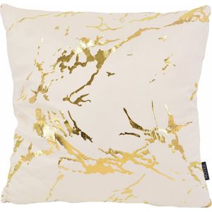 Sierkussen Metallic Marble Cream / Golds-s45 x 45 cms-sVelvet/Polyester