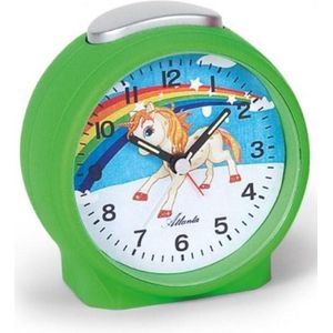 Leuke kinderwekker met unicorn in groen