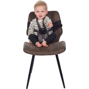 Dooky Travel chair - Meeneem Reis Kinderstoel - Zwart/Grijs melange - 6-36 maanden - 5-punts harnasgordel - Compact opvouwbaar