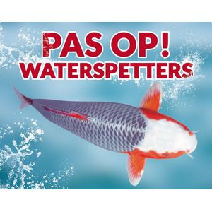 Pas op! Waterspetters 91 asagi waakbord met een gekleurde achtergrond