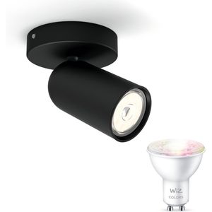 Philips myLiving Pongee Opbouwspot Zwart - 1 Lichtpunt - Spotjes Opbouw Incl. WiZ GU10 - Gekleurd Licht - Bluetooth
