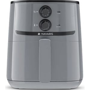 Navaris heteluchtfriteuse 4,3L inhoud - 1500W - Met timer - In grijs