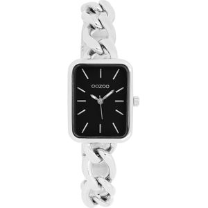 OOZOO Timepieces - Zilverkleurige horloge met zilverkleurige schakelarmband - C11131