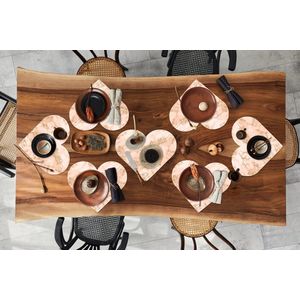 Onderleggers - Placemats - Placemats hartje - Luxe - Marmer print - Glitter - Design - 8 stuks