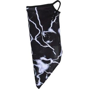 Gezichtsbedekking sjaal - zwart/wit gemarmerd