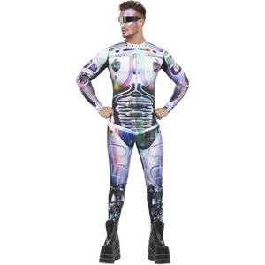 Smiffy's - Science Fiction & Space Kostuum - Mars Astronaut - Man - Zwart, Wit / Beige, Zilver - Medium - Carnavalskleding - Verkleedkleding
