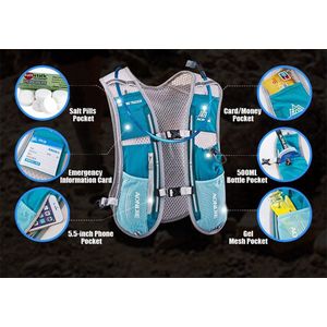 Ultralicht hardloopvest - Hardloopvest met drinkhouder en telefoonhouder - incl waterzak - trail rugzak - running vest - hardloop vest