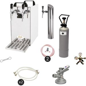 Complete set - Biertap - Kontakt 40 2-kraans droogkoeler, 50 liter/u - Biertap, Beertender, Thuistap, Bierkoeler, zonder, KeyKeg