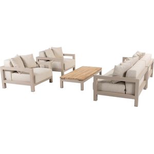 Raffinato stoel bank loungeset 5 delig aluminium latte 4 Seasons Outdoor