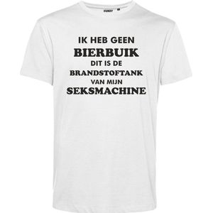 T-shirt Ik heb geen Bierbuik | Oktoberfest dames heren | Carnavalskleding heren dames | Foute party | Wit | maat XS