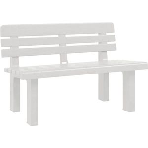 vidaXL Tuinbankje - 110x52x71 cm - Polypropeen - Wit Tuinbank - Bank - Buitentijd - Polypropeen - Witte Tuinbank