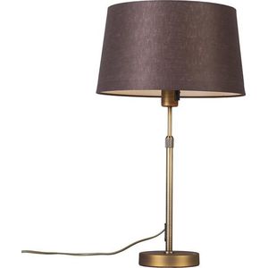 QAZQA parte - Moderne Tafellamp met kap - 1 lichts - H 700 mm - Brons - Woonkamer | Slaapkamer | Keuken