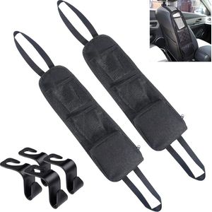 Auto-organizers opvouwbaar - Set van 2 - Voor Autostoel - Met 4 ZakHouders - Drankhouder - Telefoonhouder - Datakabel Organizer Auto organizer
