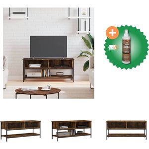 vidaXL Tv-meubel 100x35x45 cm bewerkt hout gerookt eikenkleurig - Kast - Inclusief Houtreiniger en verfrisser