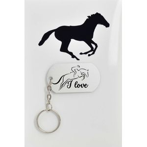 paard Sleutelhanger inclusief kaart - paard cadeau – paard  - Leuk kado voor je vriend om te geven - 2.9 x 5.4CM