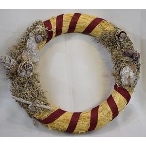 Krans, kerstkrans, bordeaux/bruin, Ø 40 cm, 100% natuurlijke materialen