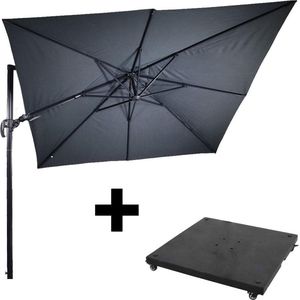 Zweefparasol VirgoFlex Grijs 300 x 300 cm - inclusief zware parasolvoet