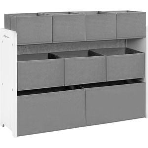 Boekenkast Kind - Speelgoedkast - Boekenrek - Opbergkast Kinderen - Kinderkamer - Speelgoed - 92x68x30 Cm - Hout - Grijs