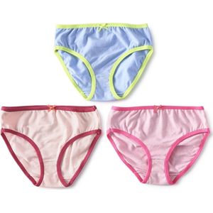 Little Label Onderbroeken Meisjes - 3 Stuks - Maat 110-116 - Roze en Blauw - Zachte BIO Katoen