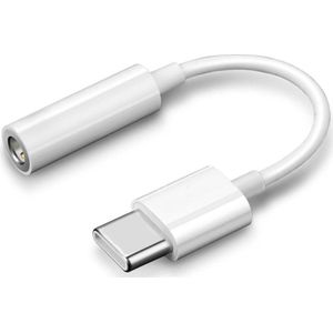USB-C naar 3.5mm Jack (Female) Aux Kabel Connector Wit
