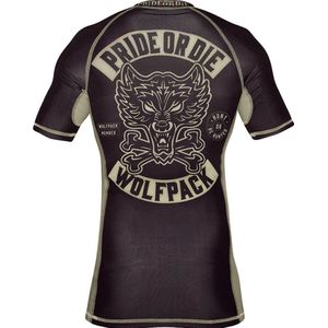 PRiDE or DiE Rash Guard Wolfpack Zwart