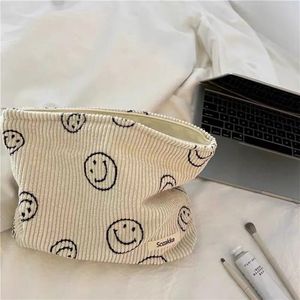 Corduroy vrouwen cosmetische tas katoenen doek make-up zakje hand reistas lippenstift organizer hoesjes mode rits clutch telefoon tas